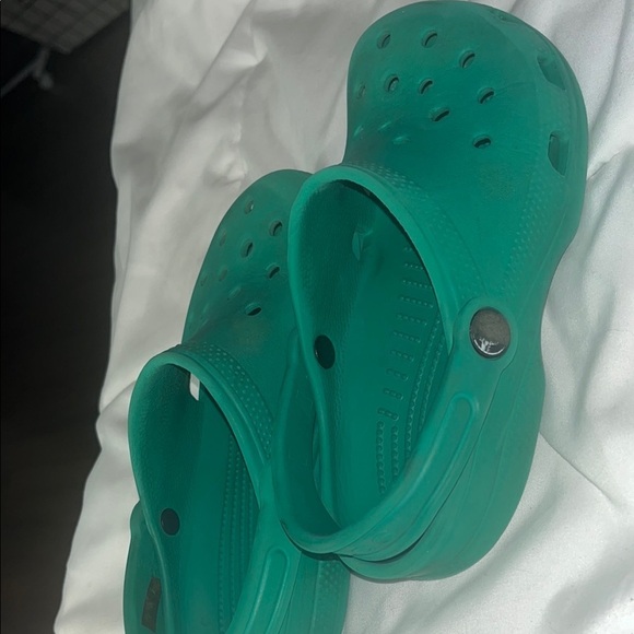 CROCS Teal Green Water Shoes with Ventilation Holes and Heel Strap - Picture 3 of 5